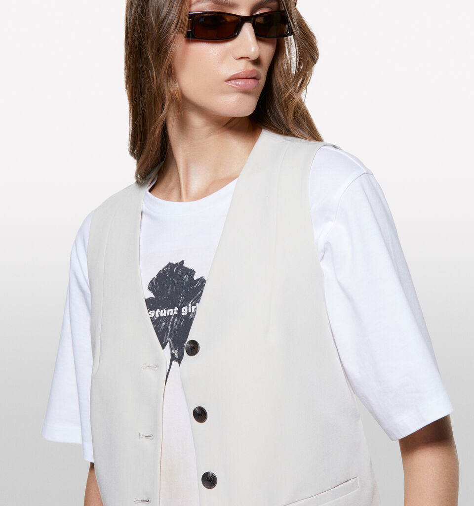 Gilet beige slim fit - gilet e smanicati da donna - Beige | Sisley image number 4